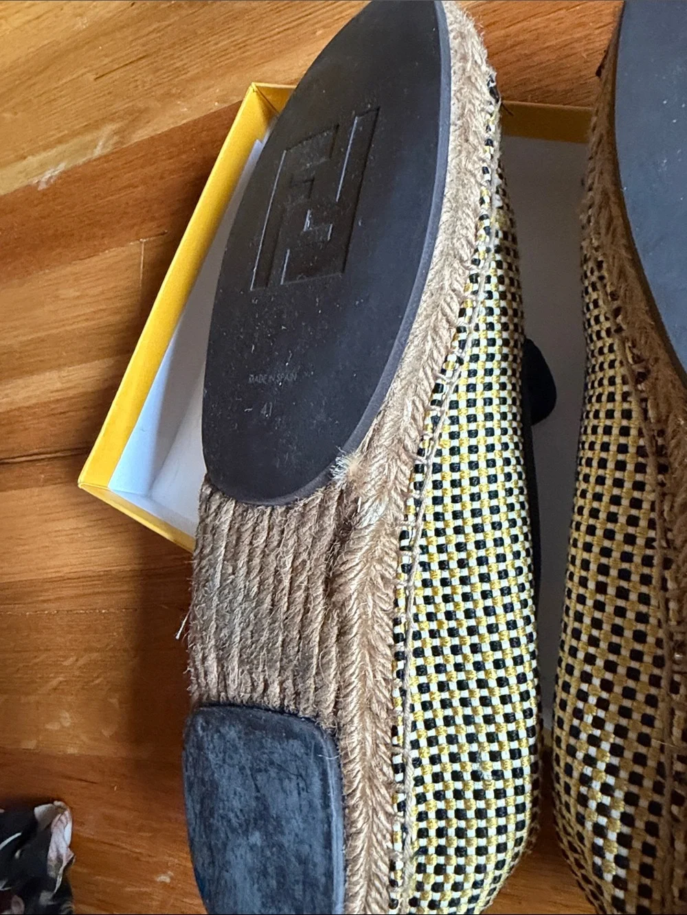 Fendi Black and Yellow Espadrilles